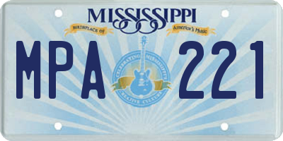 MS license plate MPA221