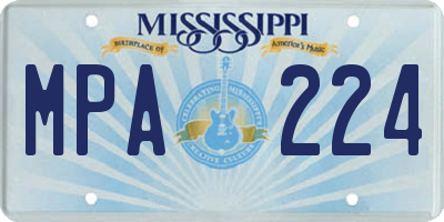MS license plate MPA224