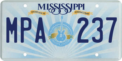 MS license plate MPA237