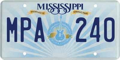 MS license plate MPA240