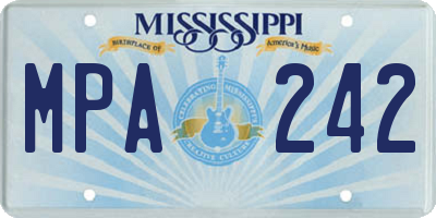 MS license plate MPA242