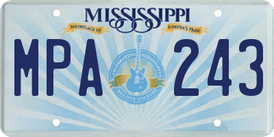 MS license plate MPA243
