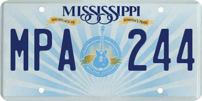 MS license plate MPA244
