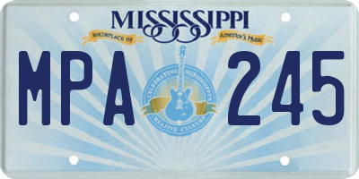 MS license plate MPA245