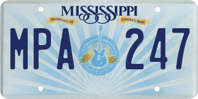 MS license plate MPA247