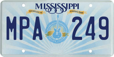 MS license plate MPA249