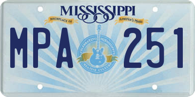 MS license plate MPA251