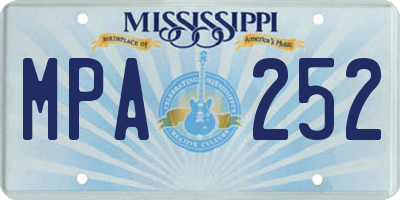 MS license plate MPA252