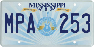 MS license plate MPA253