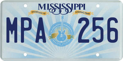 MS license plate MPA256