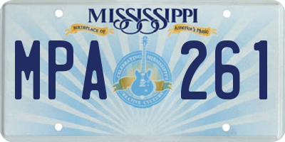 MS license plate MPA261