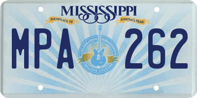 MS license plate MPA262
