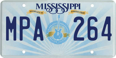 MS license plate MPA264