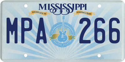 MS license plate MPA266