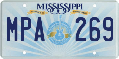 MS license plate MPA269