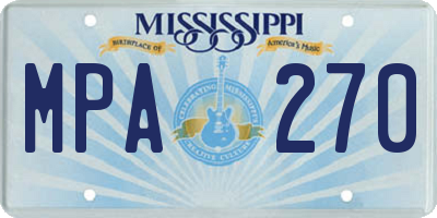 MS license plate MPA270