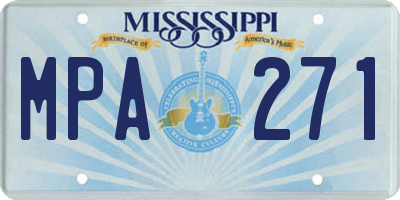 MS license plate MPA271