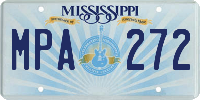 MS license plate MPA272