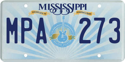 MS license plate MPA273