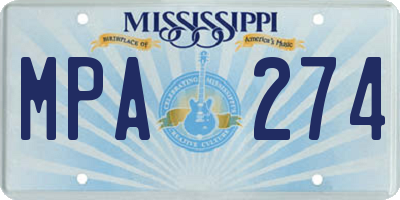 MS license plate MPA274