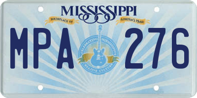 MS license plate MPA276