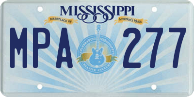 MS license plate MPA277