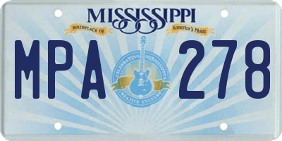 MS license plate MPA278