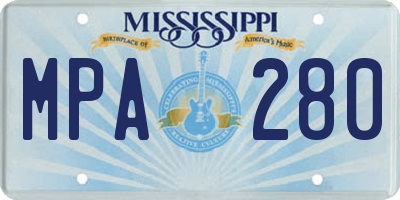 MS license plate MPA280