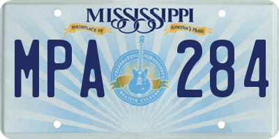 MS license plate MPA284