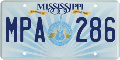 MS license plate MPA286