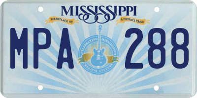 MS license plate MPA288
