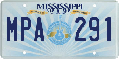 MS license plate MPA291
