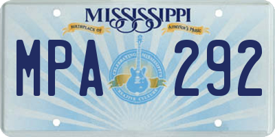 MS license plate MPA292