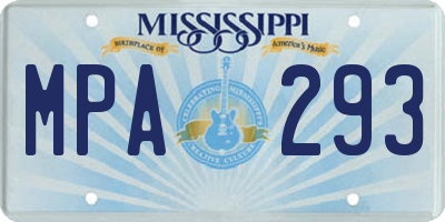 MS license plate MPA293