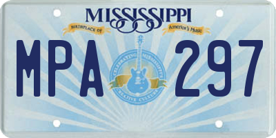 MS license plate MPA297