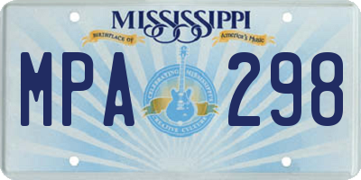 MS license plate MPA298
