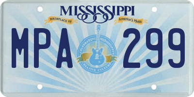 MS license plate MPA299