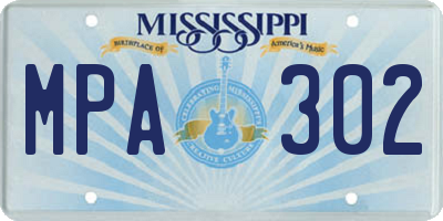 MS license plate MPA302