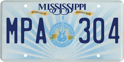 MS license plate MPA304