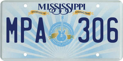 MS license plate MPA306