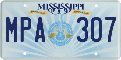 MS license plate MPA307