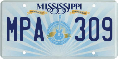 MS license plate MPA309
