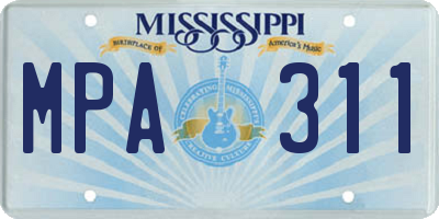 MS license plate MPA311