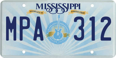 MS license plate MPA312
