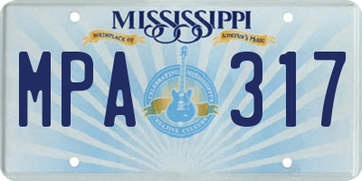 MS license plate MPA317