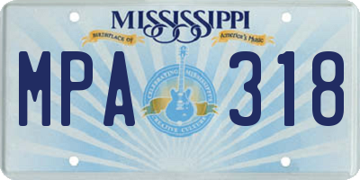 MS license plate MPA318