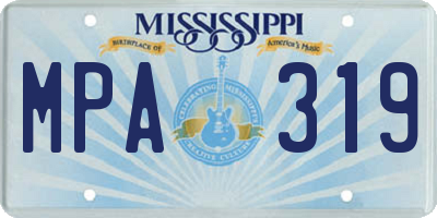 MS license plate MPA319