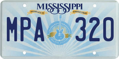 MS license plate MPA320