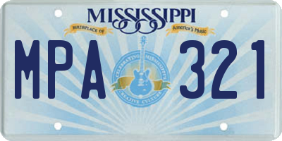 MS license plate MPA321