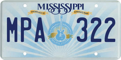 MS license plate MPA322